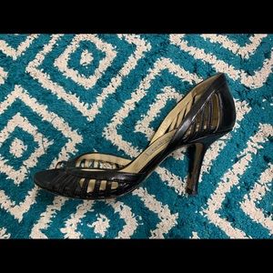 Jimmy Choo Patent Leather Open Toe Heels- 38